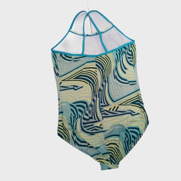 Nike Swimsuit / Yellow/Aquamarine/Navy Blue Color XL 156-166 CM 13-15 YRS Size - Picture 7 of 14